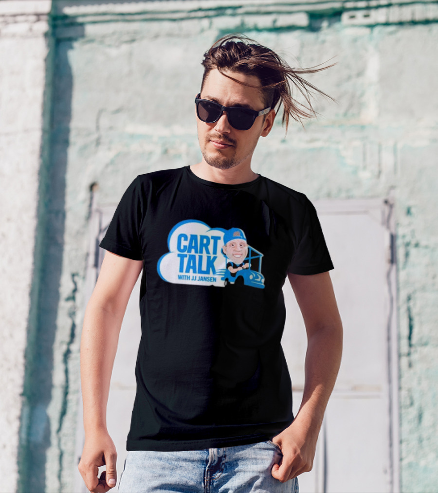 Carolina Panthers Cart Talk With JJ Jansen Blue Cart Cloud T-Shirt