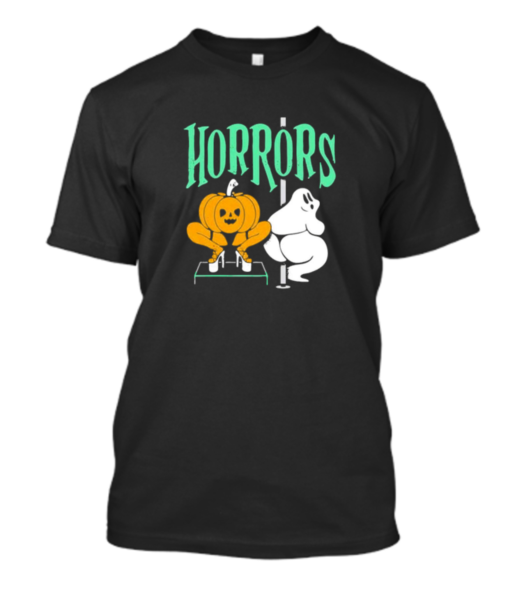 Halloween Horrors Pumpkin And Ghost Dance Scene T-Shirt