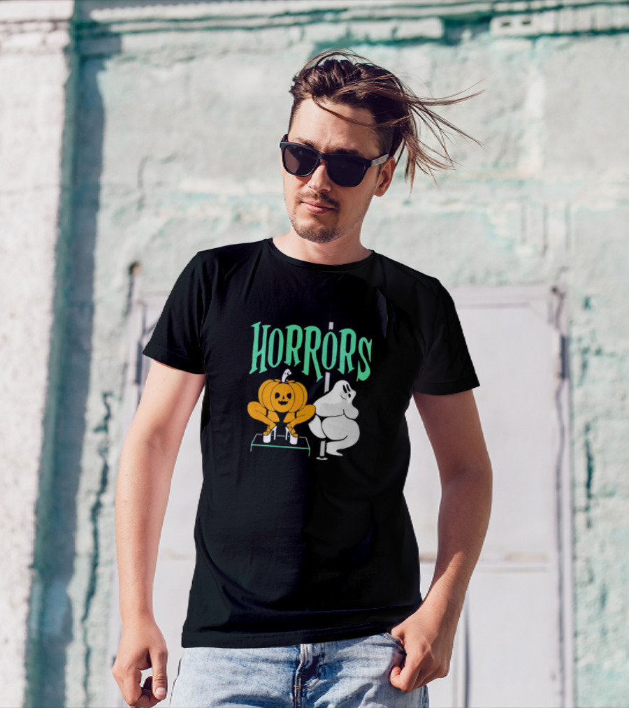 Halloween Horrors Pumpkin And Ghost Dance Scene T-Shirt