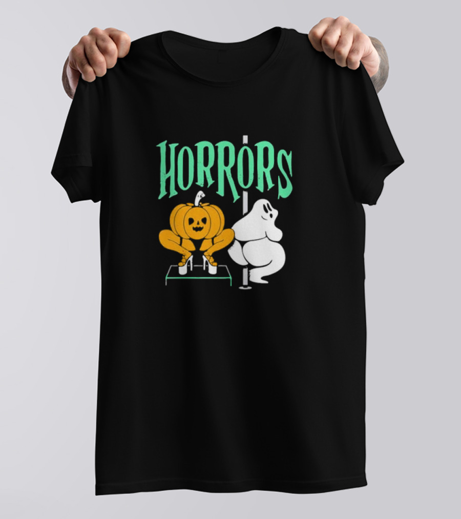 Halloween Horrors Pumpkin And Ghost Dance Scene T-Shirt