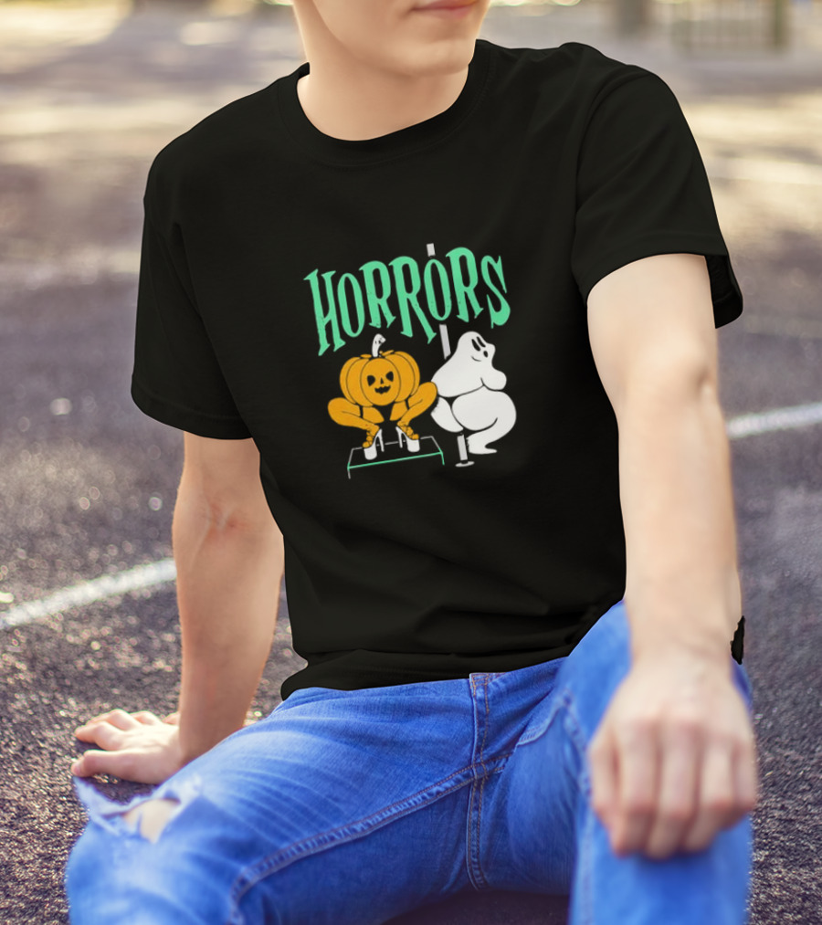 Halloween Horrors Pumpkin And Ghost Dance Scene T-Shirt