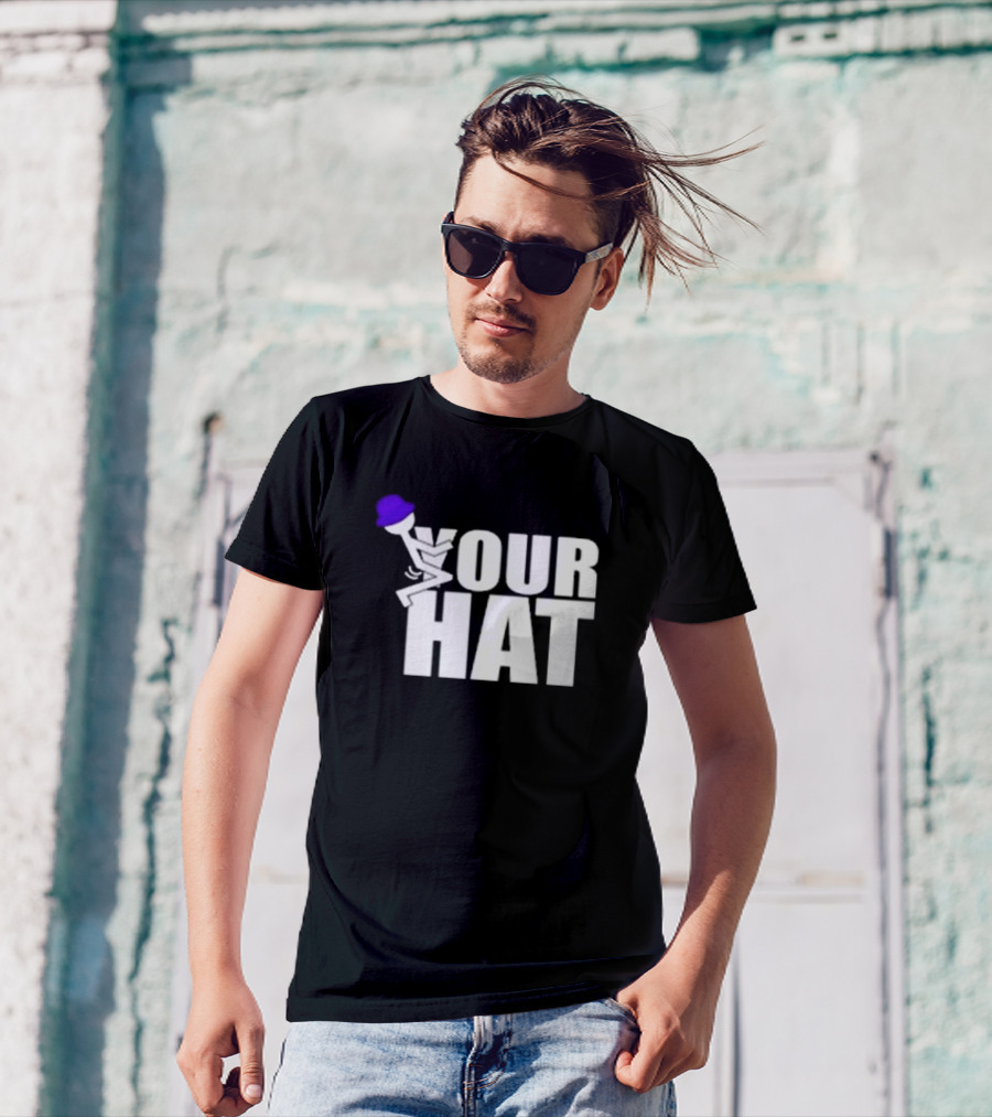 Jake Hager Stick Figure Purple Hat Your Hat T-Shirt