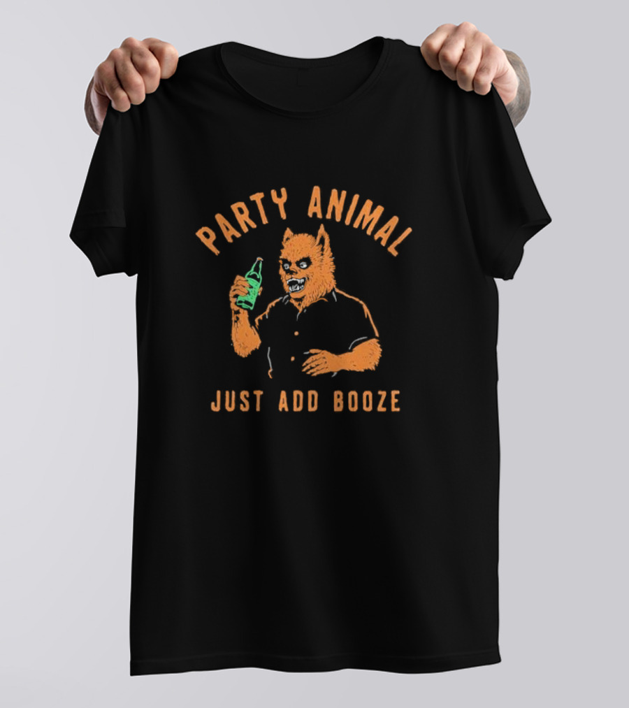 Party Animal Just Add Booze Halloween Werewolf With Beer T-Shirt