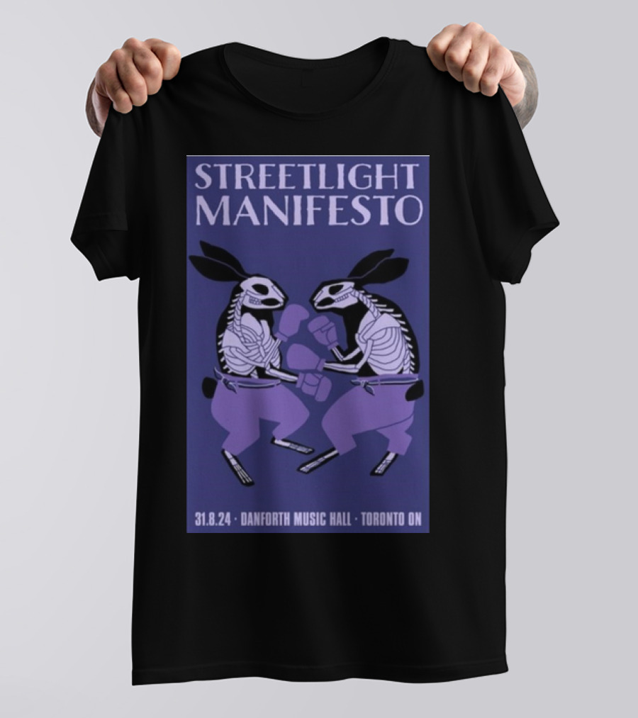 Streetlight Manifesto Danforth Music Hall Toronto ON Aug 31 2024 Boxing Skeleton Rabbits T-Shirt