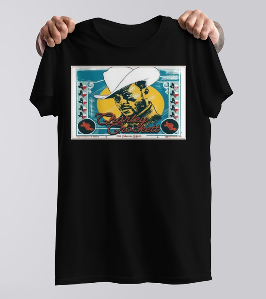 Charley Crockett 713 Music Hall September 3 2024 Houston Texas Cowboy T-Shirt