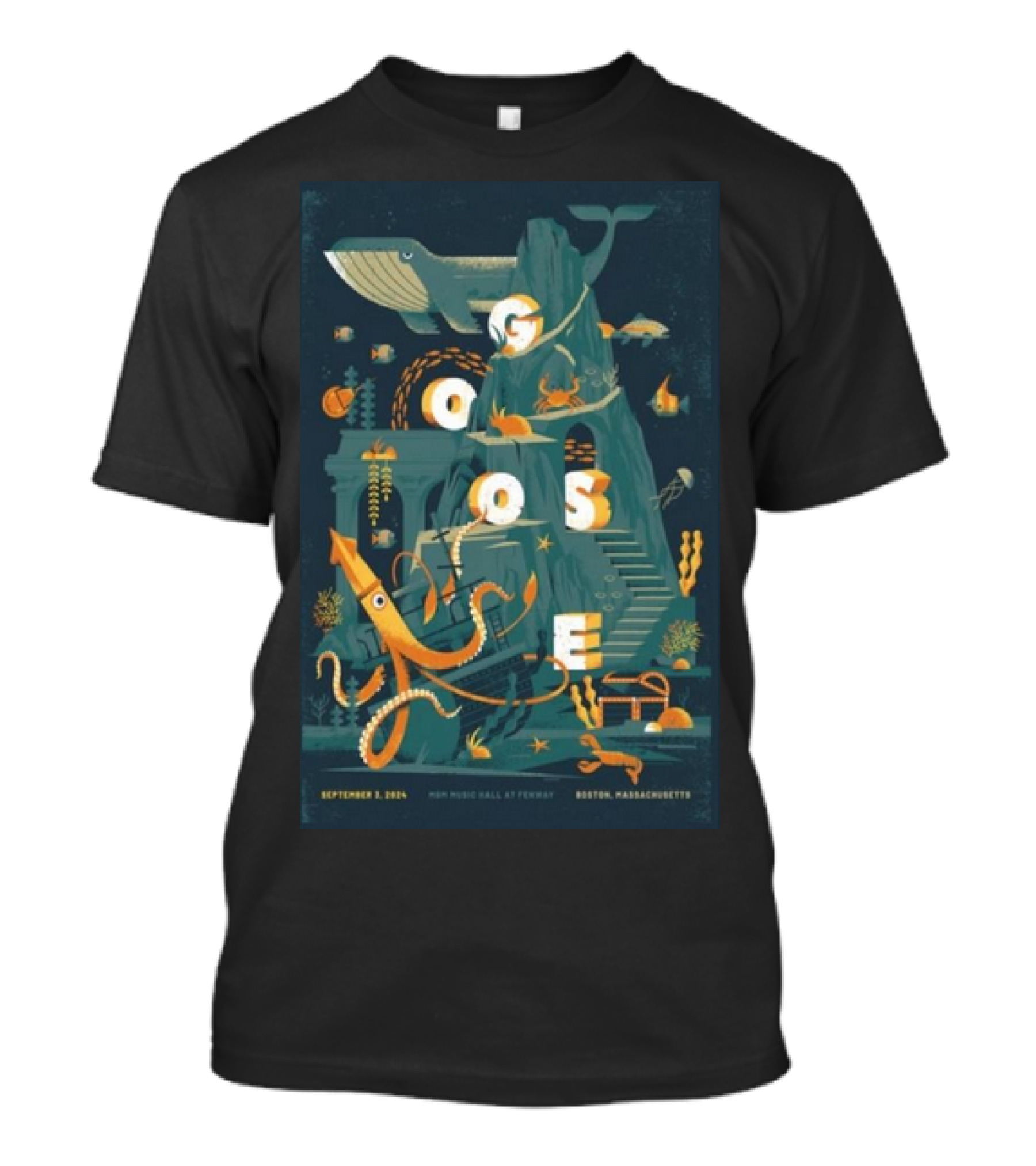 Goose Live At MGM Music Hall Fenway Boston September 3 2024 Ocean Adventure T-Shirt