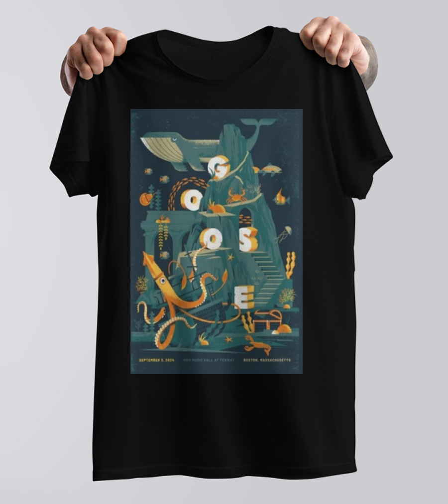 Goose Live At MGM Music Hall Fenway Boston September 3 2024 Ocean Adventure T-Shirt