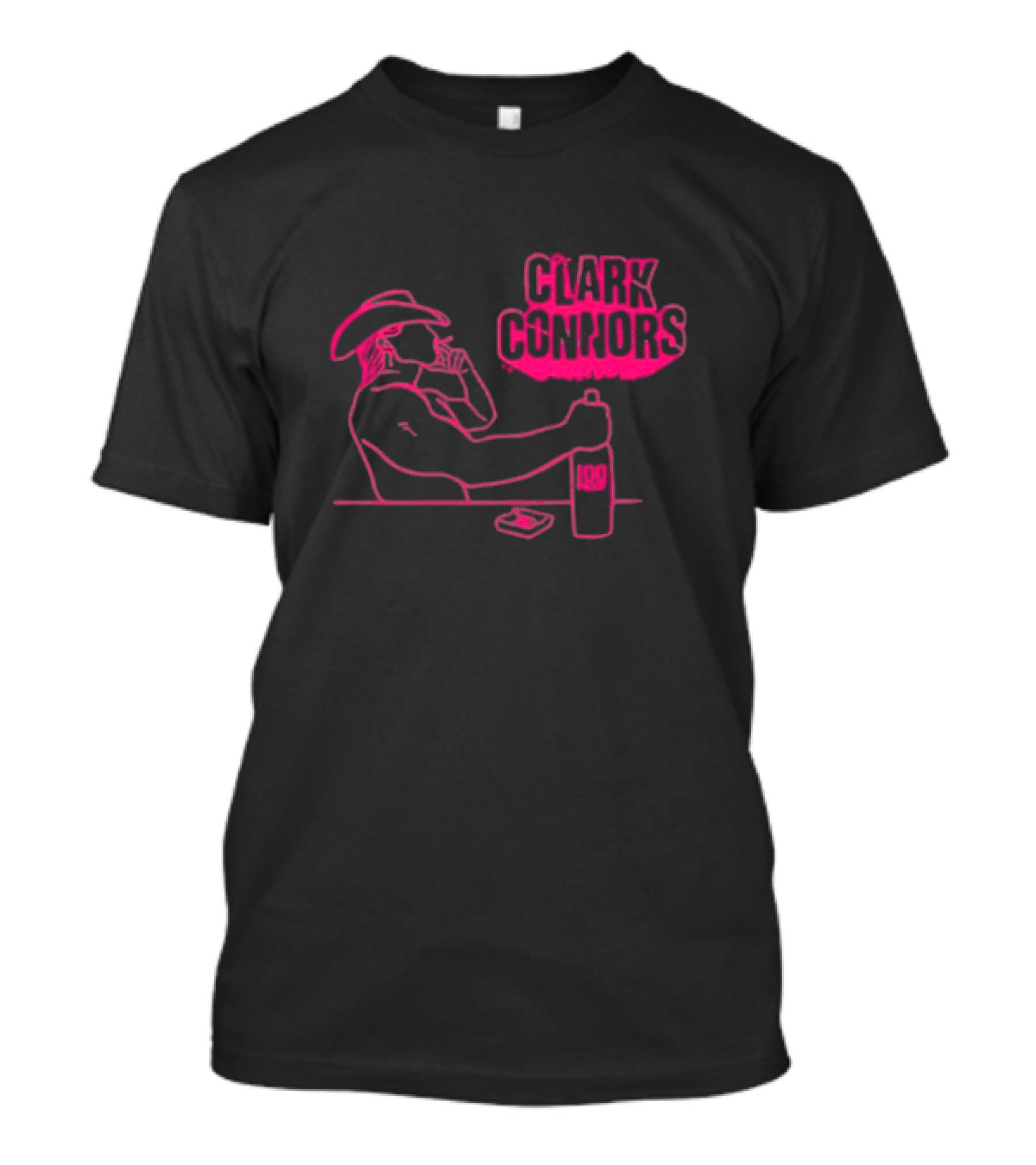 Clark Connors Neon Cowboy Smoking Drink LQD T-Shirt