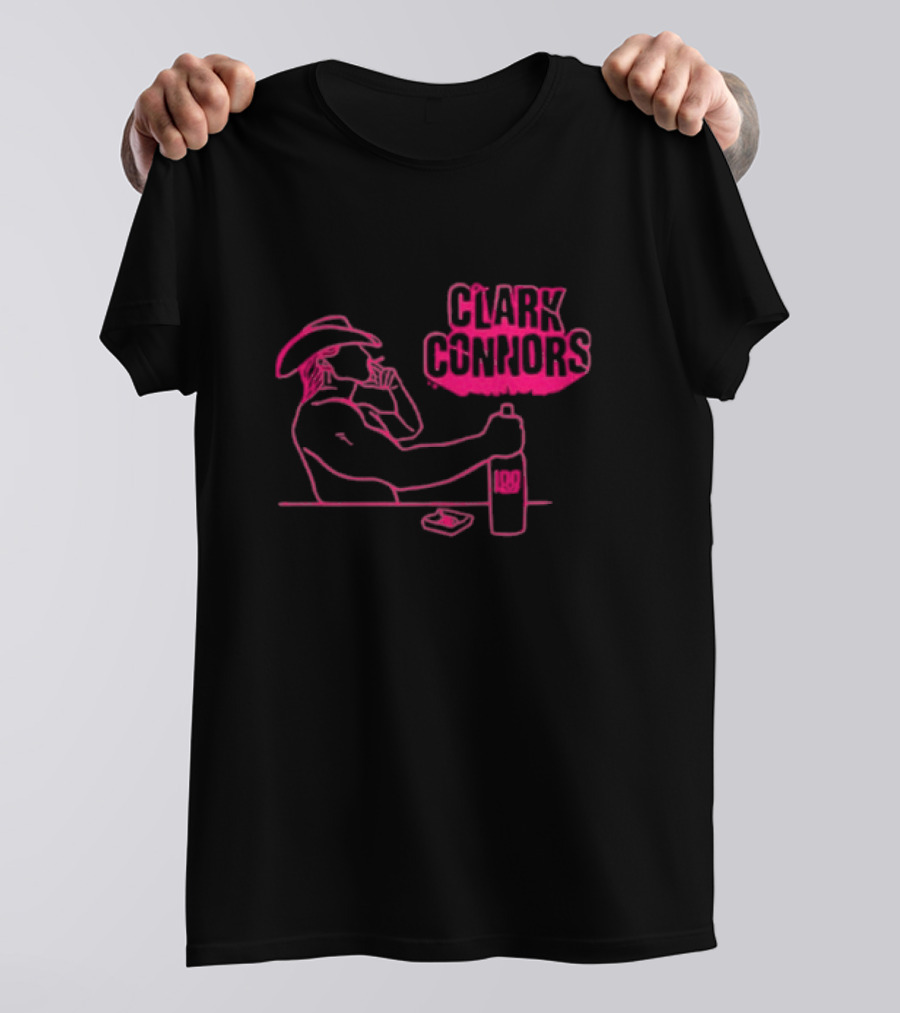 Clark Connors Neon Cowboy Smoking Drink LQD T-Shirt