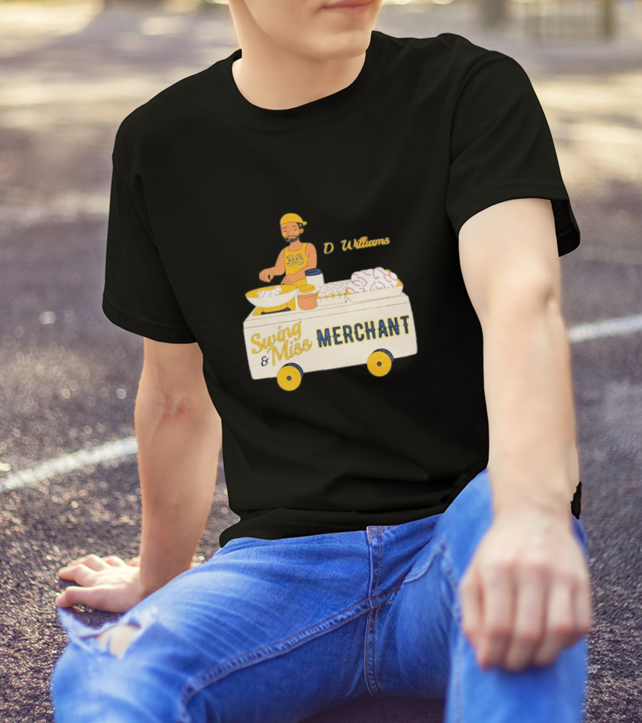 Devin Williams Swing And Miss Merchant Milwaukee Brewers Cartoon Baseball 38 T-Shirt