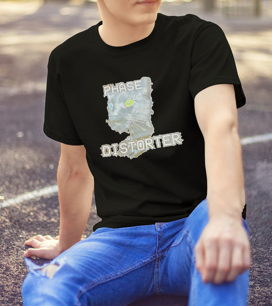 Phase Distorter Cat Neon Effect T-Shirt