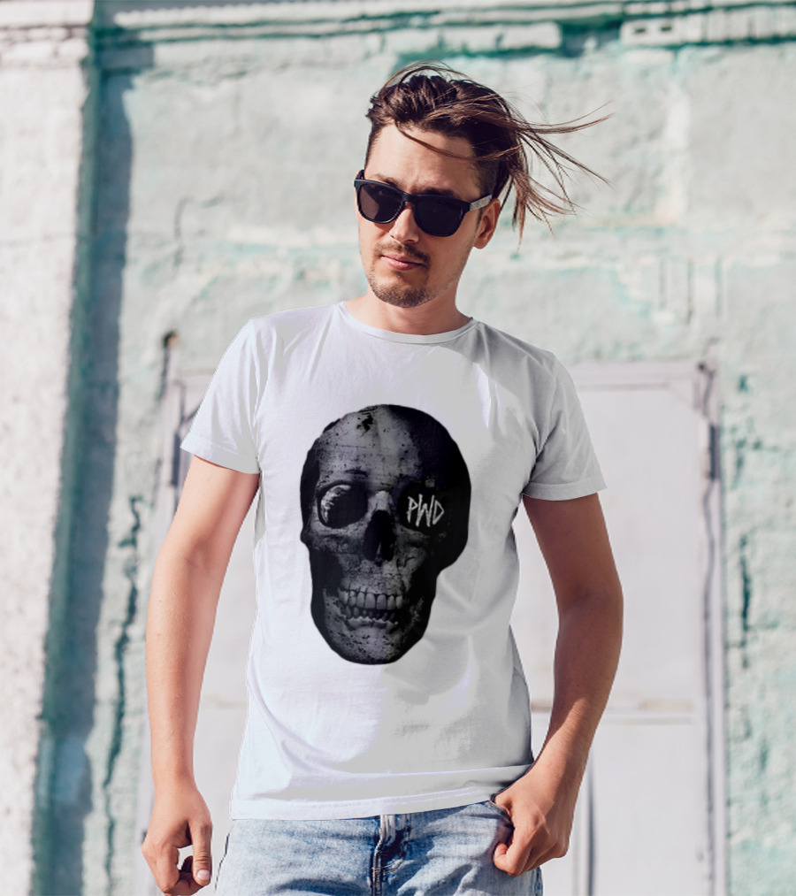 PWD Parkway Drive Dark Days 2012 Atlas Skull Image T-Shirt