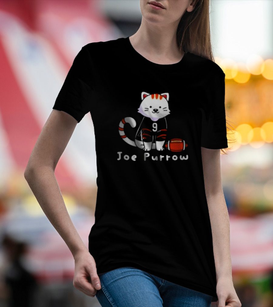 Cincinnati Bengals Cat Joe Purrow Football Player T-Shirt