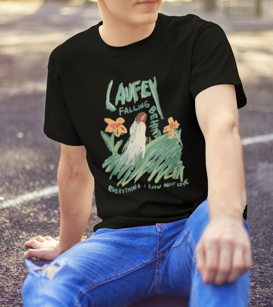 Laufey Falling Behind Everything I Know About Love With Daisies And Figure In Field T-Shirt