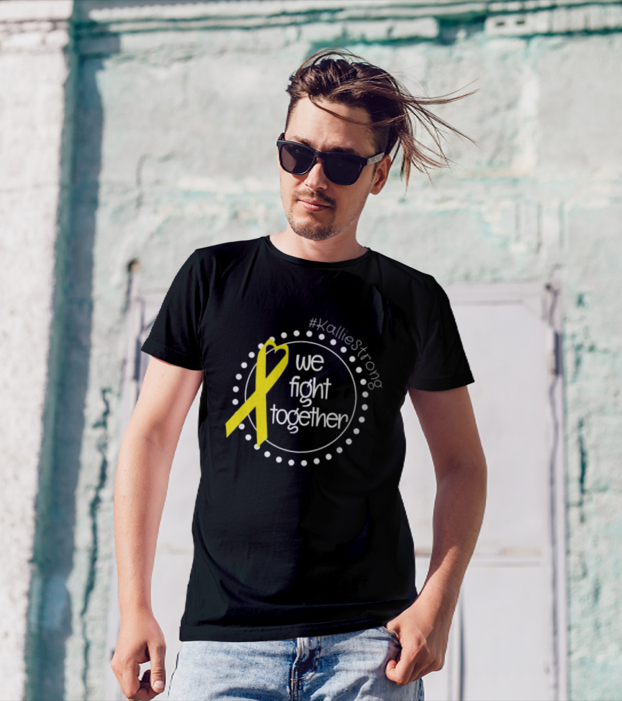KallieStrong We Fight Together Yellow Ribbon Circle T-Shirt