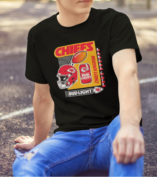 Kansas City Chiefs Bud Light Chiefs Kingdom Helmet Football Can T-Shirt