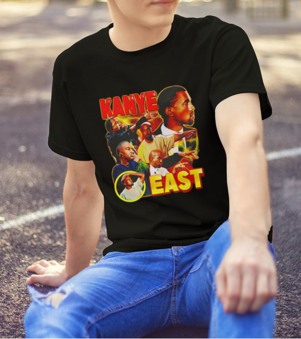 Kanye West Kanye East Rapper Star Retro Multicolor Faces T-Shirt