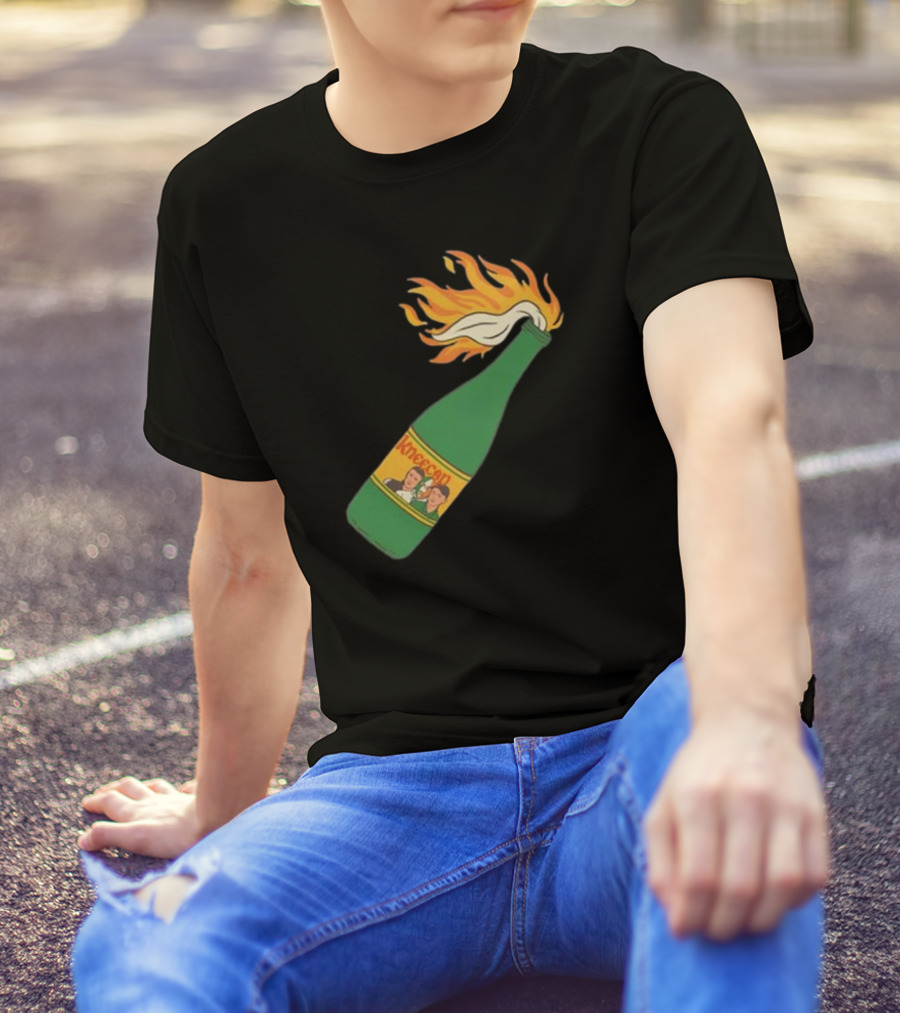 Kneecap Flaming Buckfast Molotov Bottle Green T-Shirt