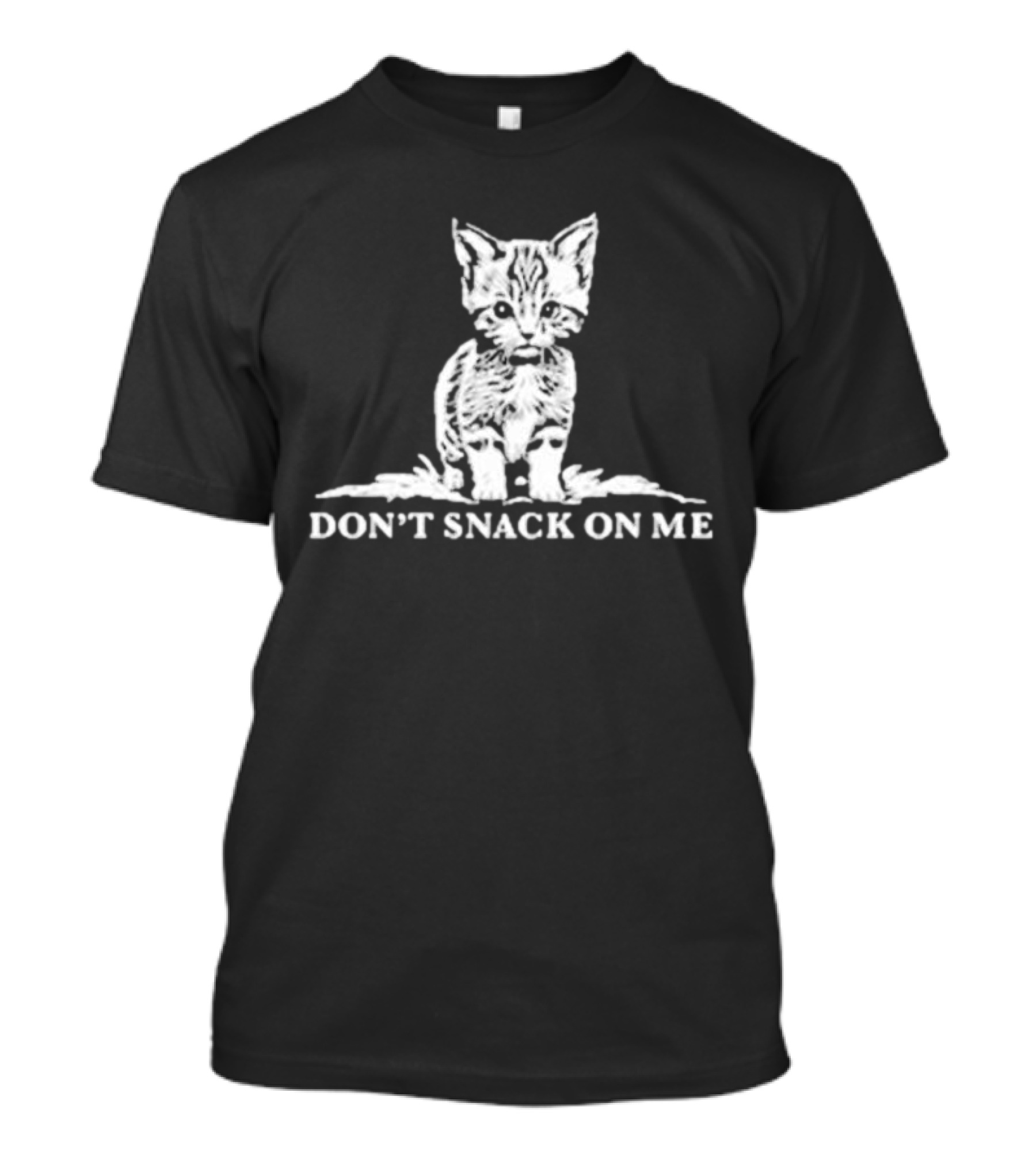 Cat With 'Don't Snack On Me' Text T-Shirt