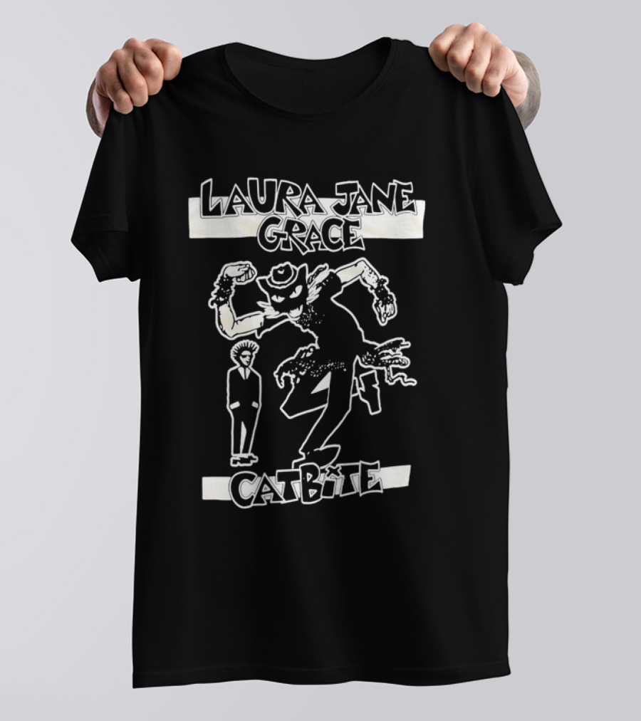 Laura Jane Grace Catbite Cartoon Cat With Suit And Tie Character T-Shirt