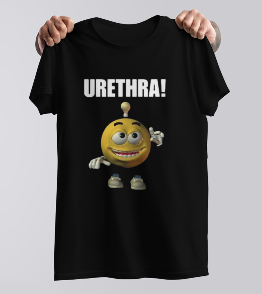 Cringey Tees Urethra Eureka Animated Smiley Light Bulb Idea T-Shirt