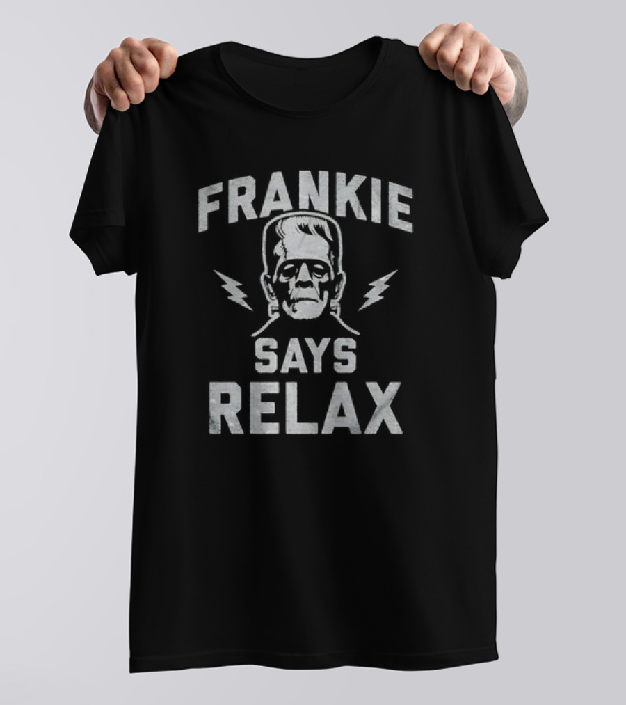 Frankie Says Relax Frankenstein Lightning Retro 80s T-Shirt