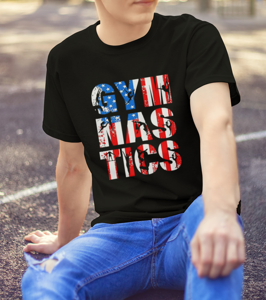 American Flag Gymnastics Team Lovers USA Gymnast T-Shirt