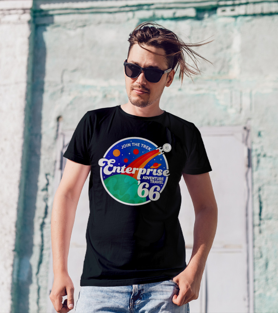 Join The Trek '66 Enterprise Adventure Travel Space Journey T-Shirt