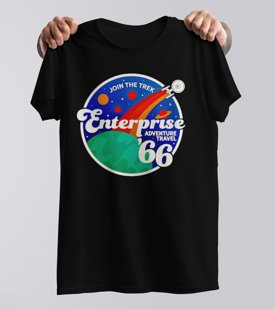 Join The Trek '66 Enterprise Adventure Travel Space Journey T-Shirt