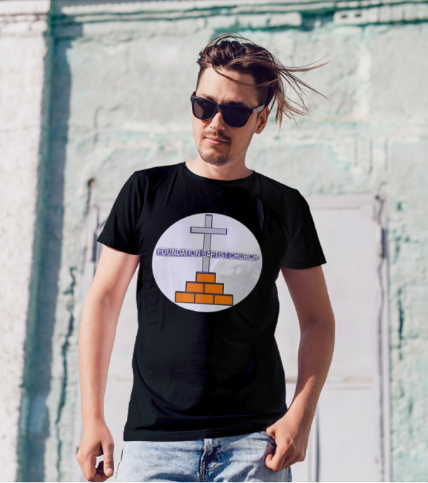 Foundation Baptist Church Cross And Brick Emblem T-Shirt
