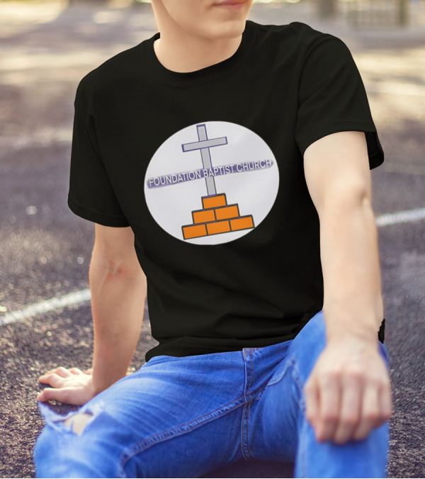 Foundation Baptist Church Cross And Brick Emblem T-Shirt