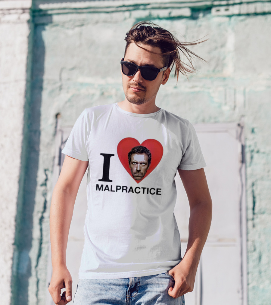 I Love Malpractice House MD Face In Heart T-Shirt