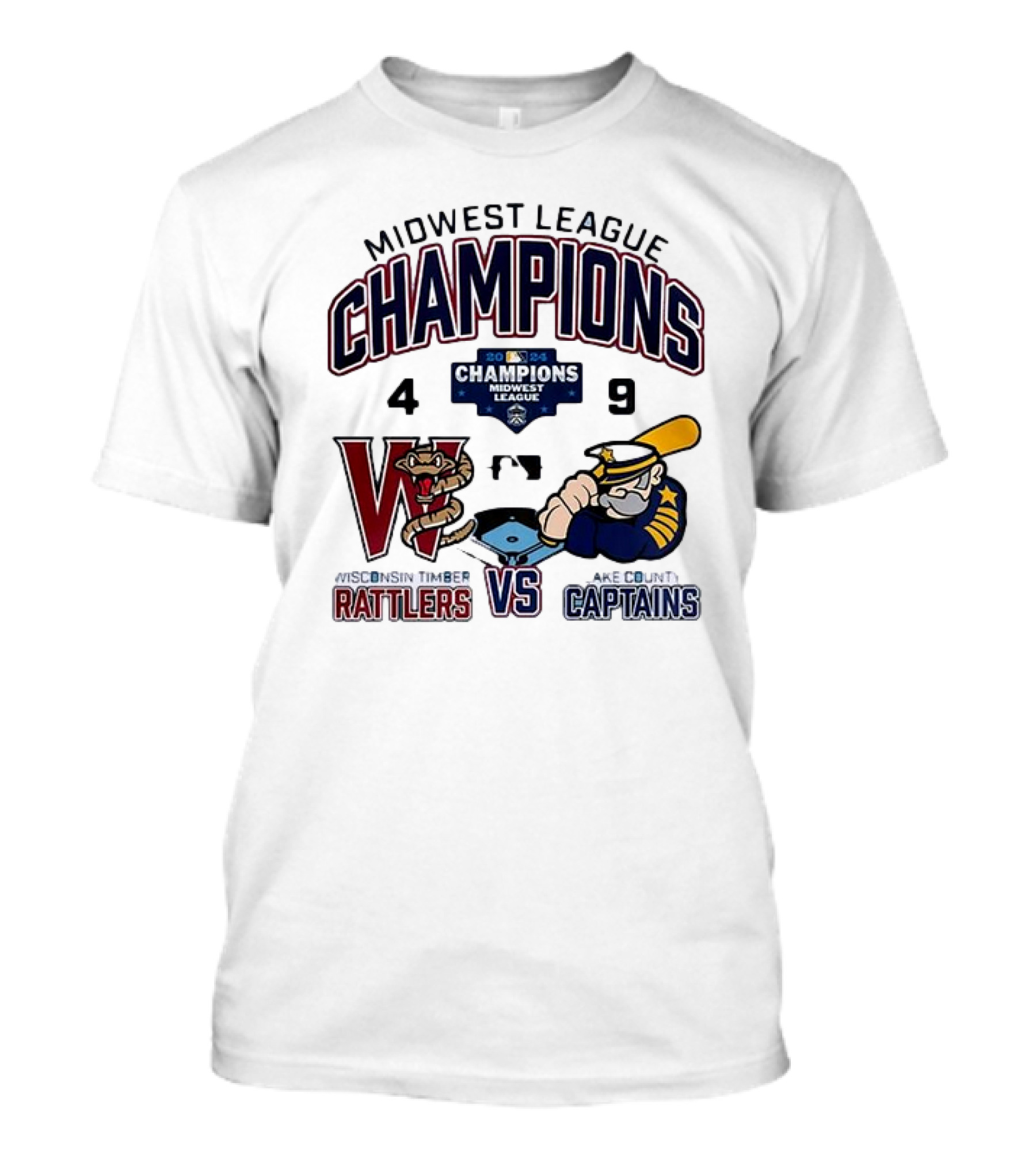 Midwest League Champions 2024 Captains Vs Timber Rattlers 9-4 T-Shirt