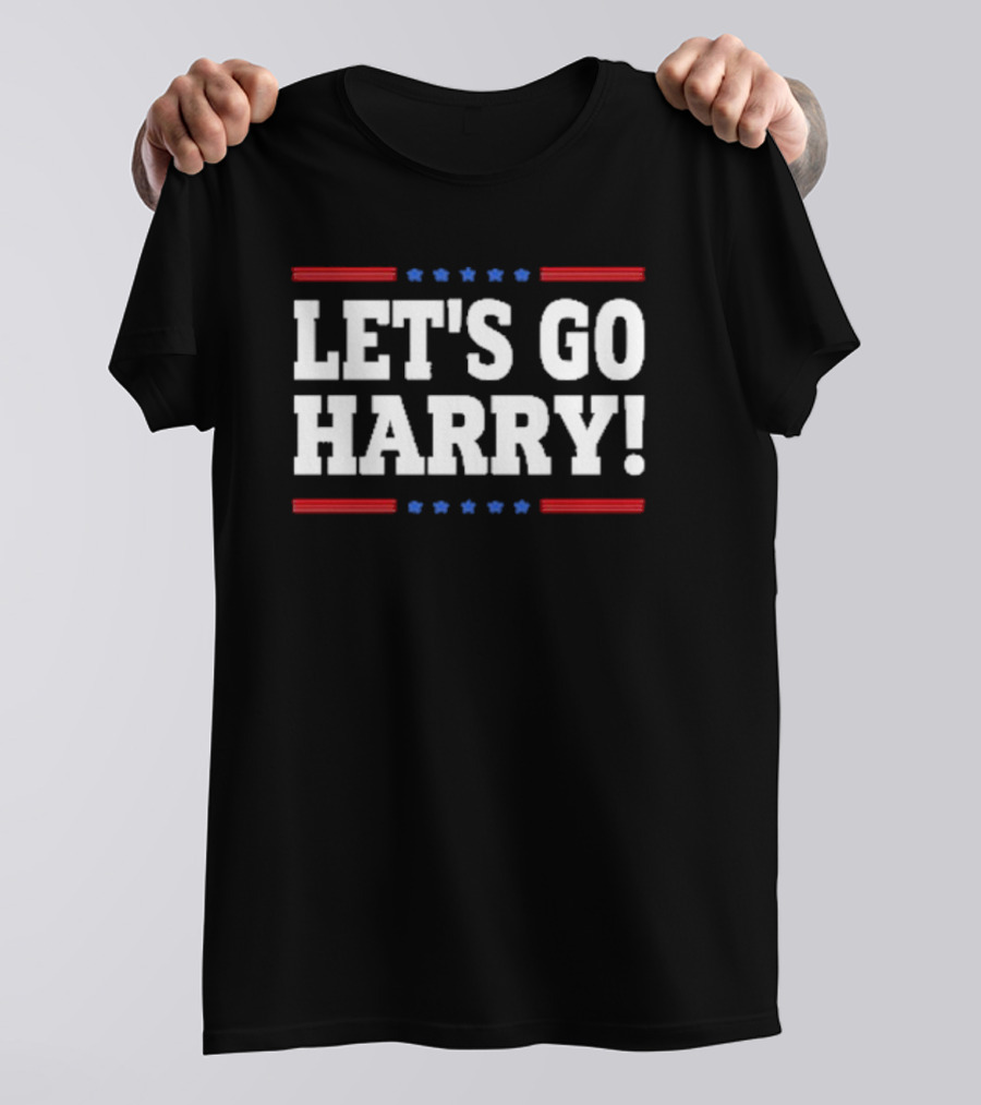 LET'S GO HARRY RED WHITE BLUE STARS TRUMP VOTING T-Shirt