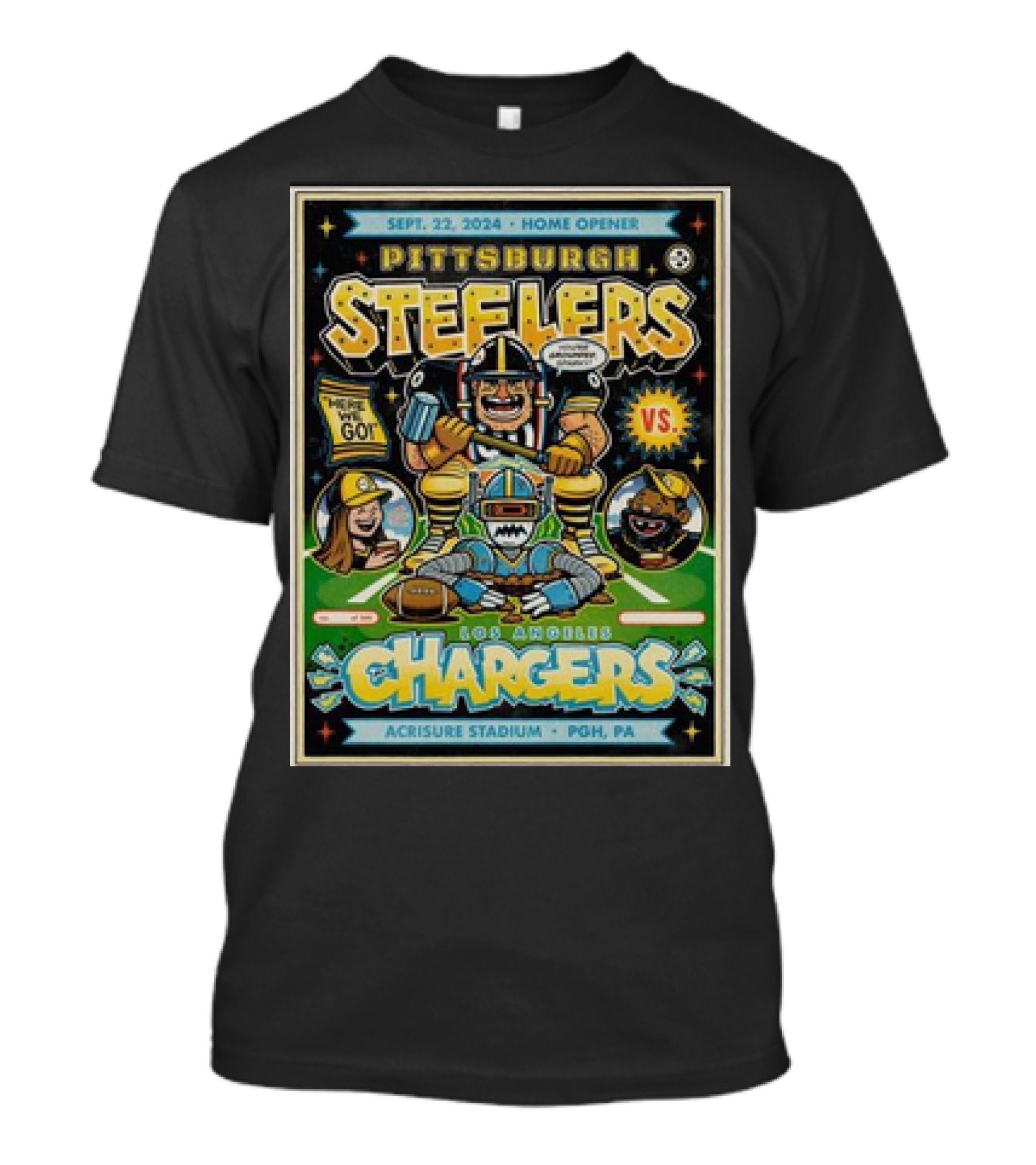 SEPTEMBER 22, 2024 HOME OPENER PITTSBURGH STEELERS VS LOS ANGELES CHARGERS ACRISURE STADIUM PGH PA T-Shirt