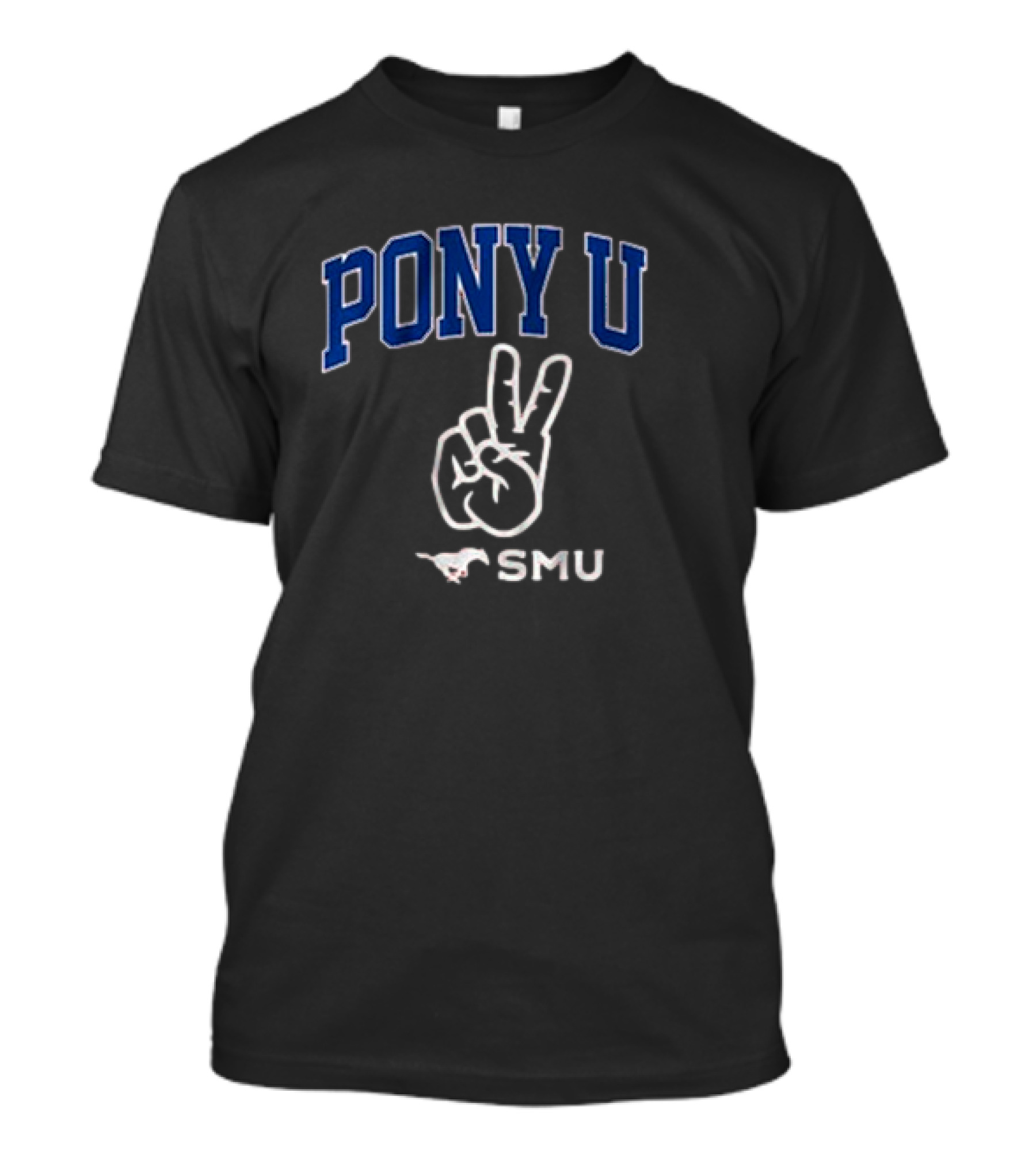PONY U SMU Peace Sign With Mustang T-Shirt