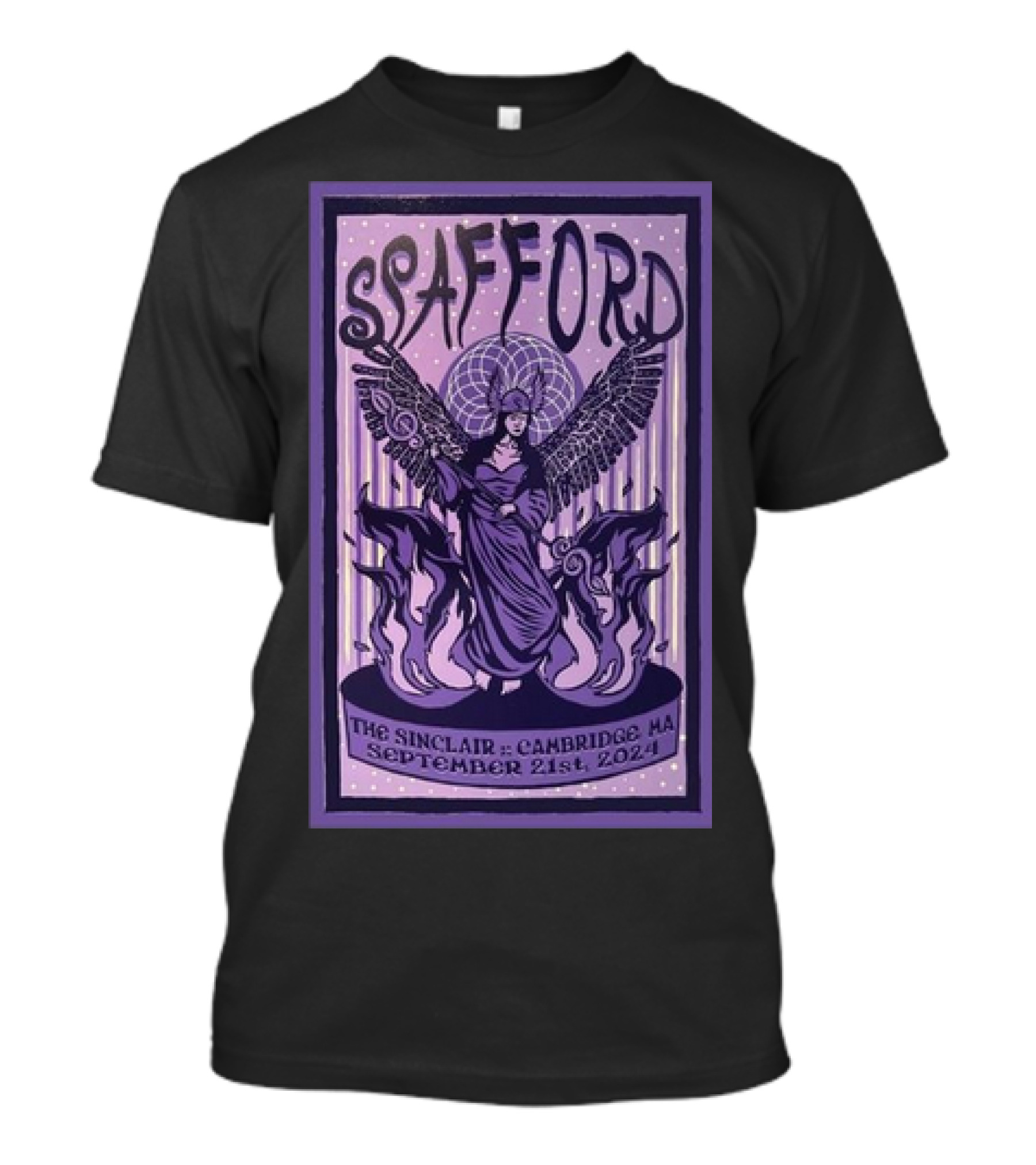 Spafford The Sinclair Cambridge MA September 21 2024 Winged Woman And Flames T-Shirt