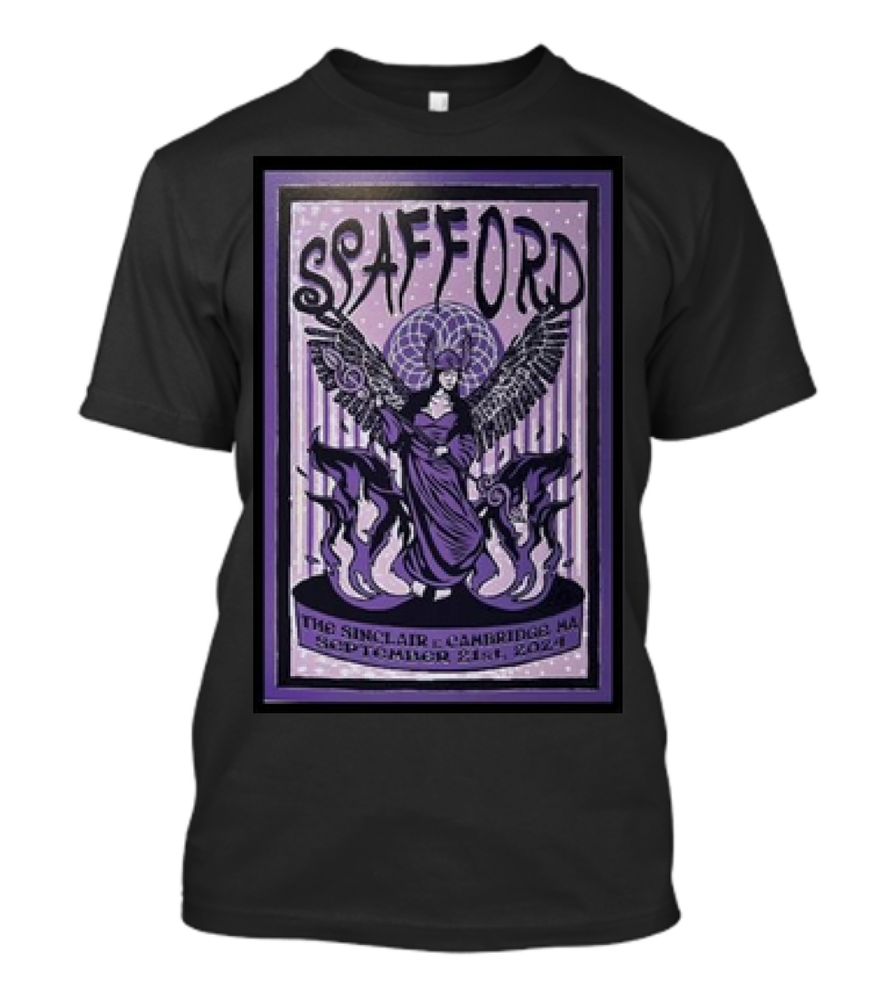 Spafford At The Sinclair Cambridge MA September 21 2024 Winged Figure With Flaming T-Shirt