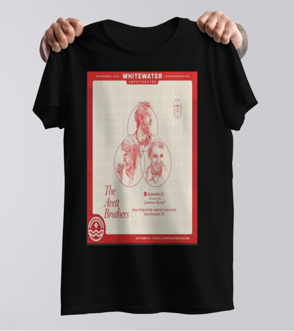 The Avett Brothers September 21 Whitewater Amphitheater New Braunfels TX Concert T-Shirt