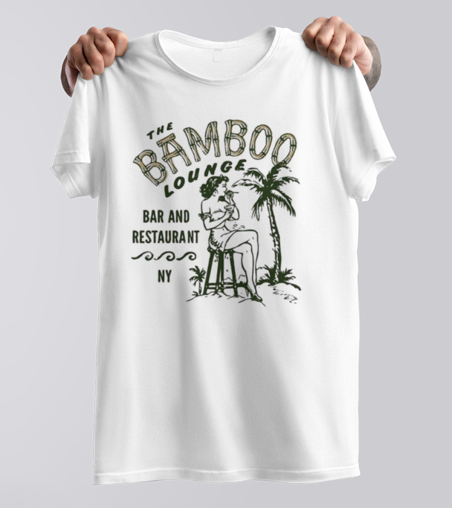 The Bamboo Lounge NY Bar Restaurant Vintage Tropical Scene T-Shirt