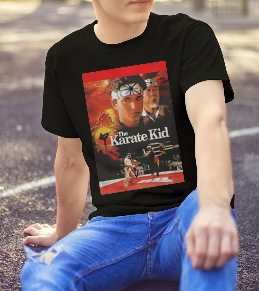 The Karate Kid Vintage Movie Poster Martial Arts Tournament Scene T-Shirt