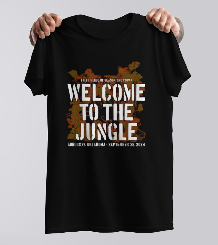 First Regular Season Showdown Welcome To The Jungle Auburn Vs Oklahoma September 28 T-Shirt