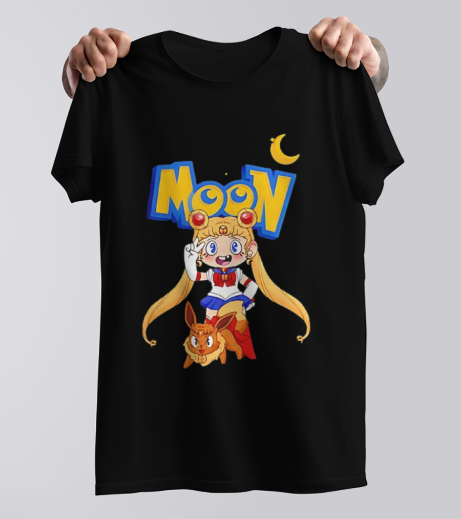 Sailor Moon Pokemon Mashup With Cartoon Sailormon And Eevee Moon T-Shirt
