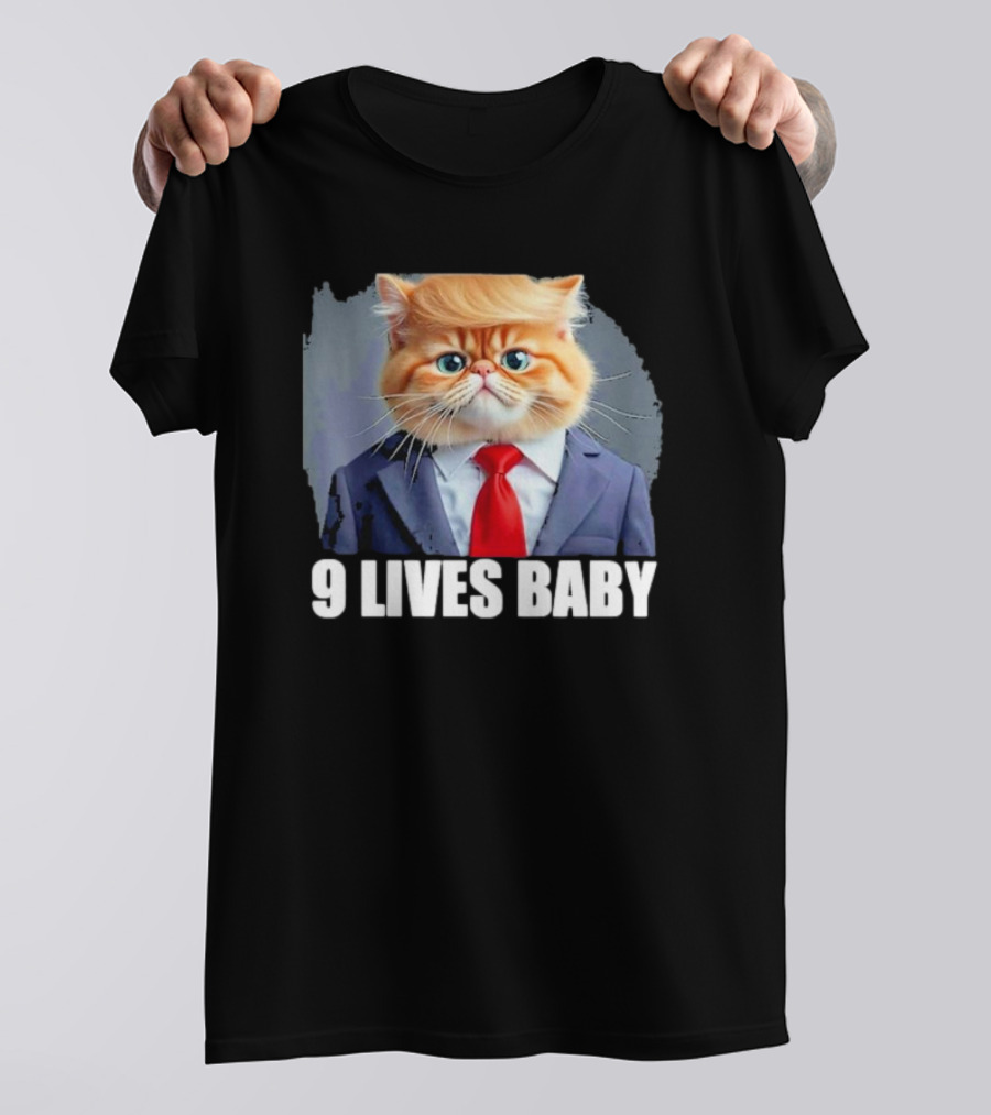 Trump Cat 9 Lives Baby Suit And Tie Image T-Shirt