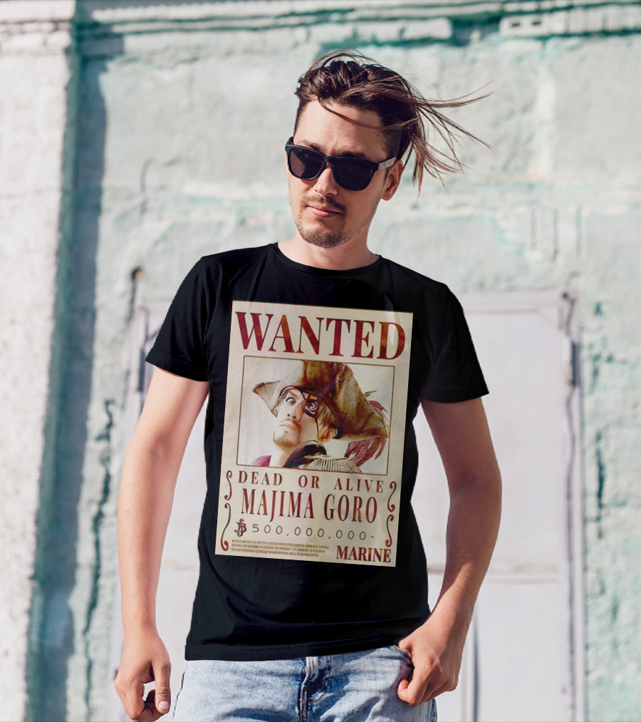 Wanted Dead Or Alive Majima Goro Marine 500,000,000 Bounty T-Shirt