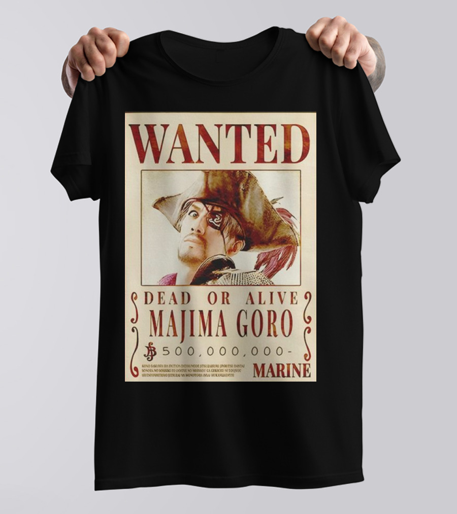 Wanted Dead Or Alive Majima Goro Marine 500,000,000 Bounty T-Shirt