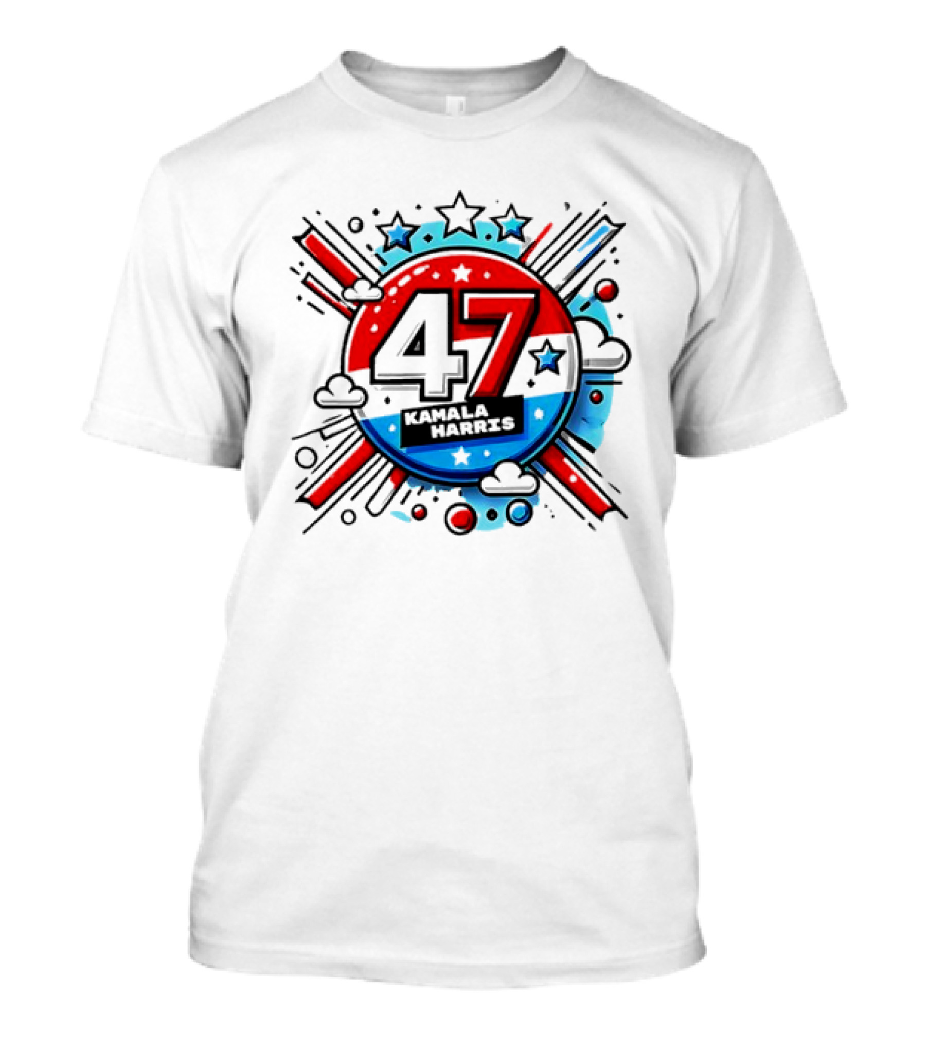 47 Kamala Harris Red White Blue Stars Stripes T-Shirt