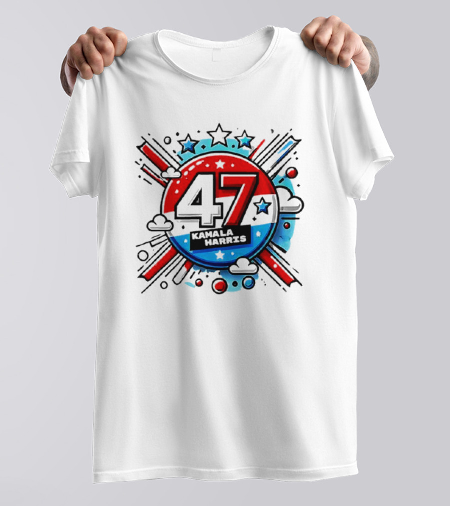 47 Kamala Harris Red White Blue Stars Stripes T-Shirt