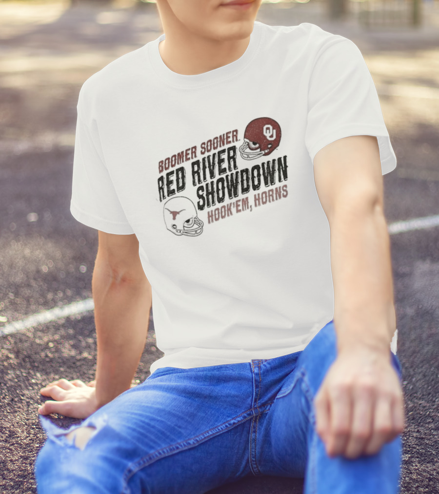 Boomer Sooner Hook 'Em Horns Red River Showdown OU Texas T-Shirt