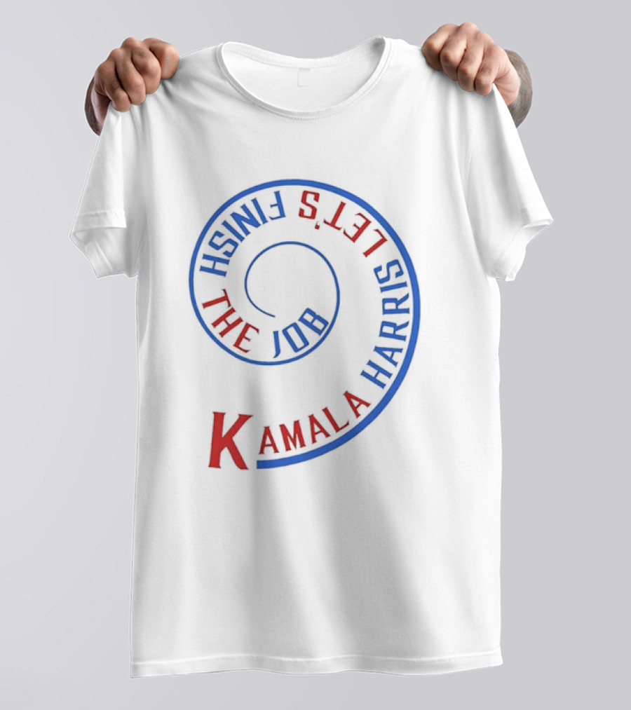 Kamala Harris Let's Finish The Job Election 2024 Spiral T-Shirt